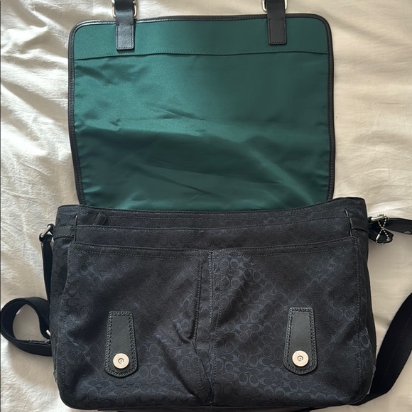 Coach Black Messenger Bag with Textured Design - Picture 3 of 6